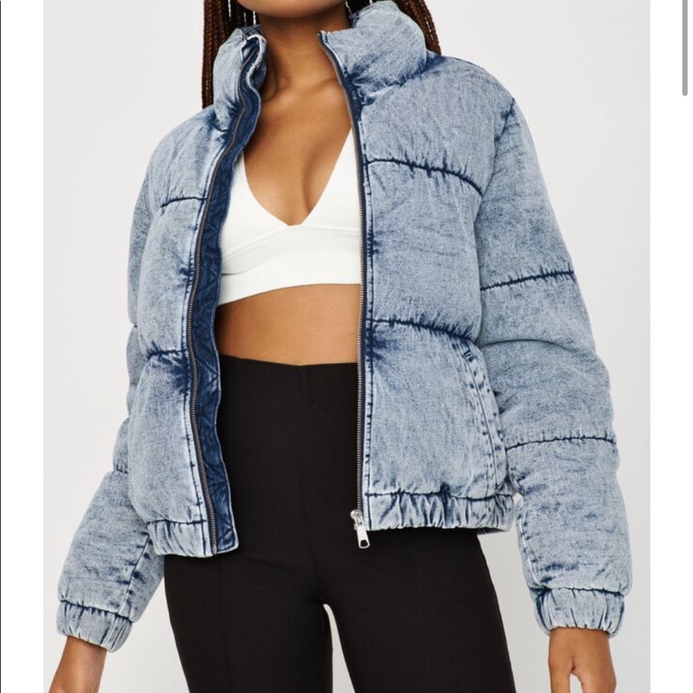 Garage Denim Puffer Jacket Size S